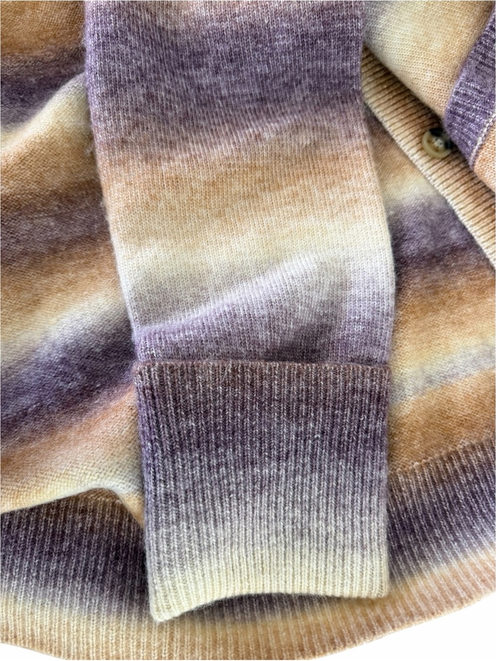 Weekend LA Ombre Cardigan S Dark Lilac Stripe Cozy Boho Grandpacore Sweater - Picture 8 of 12